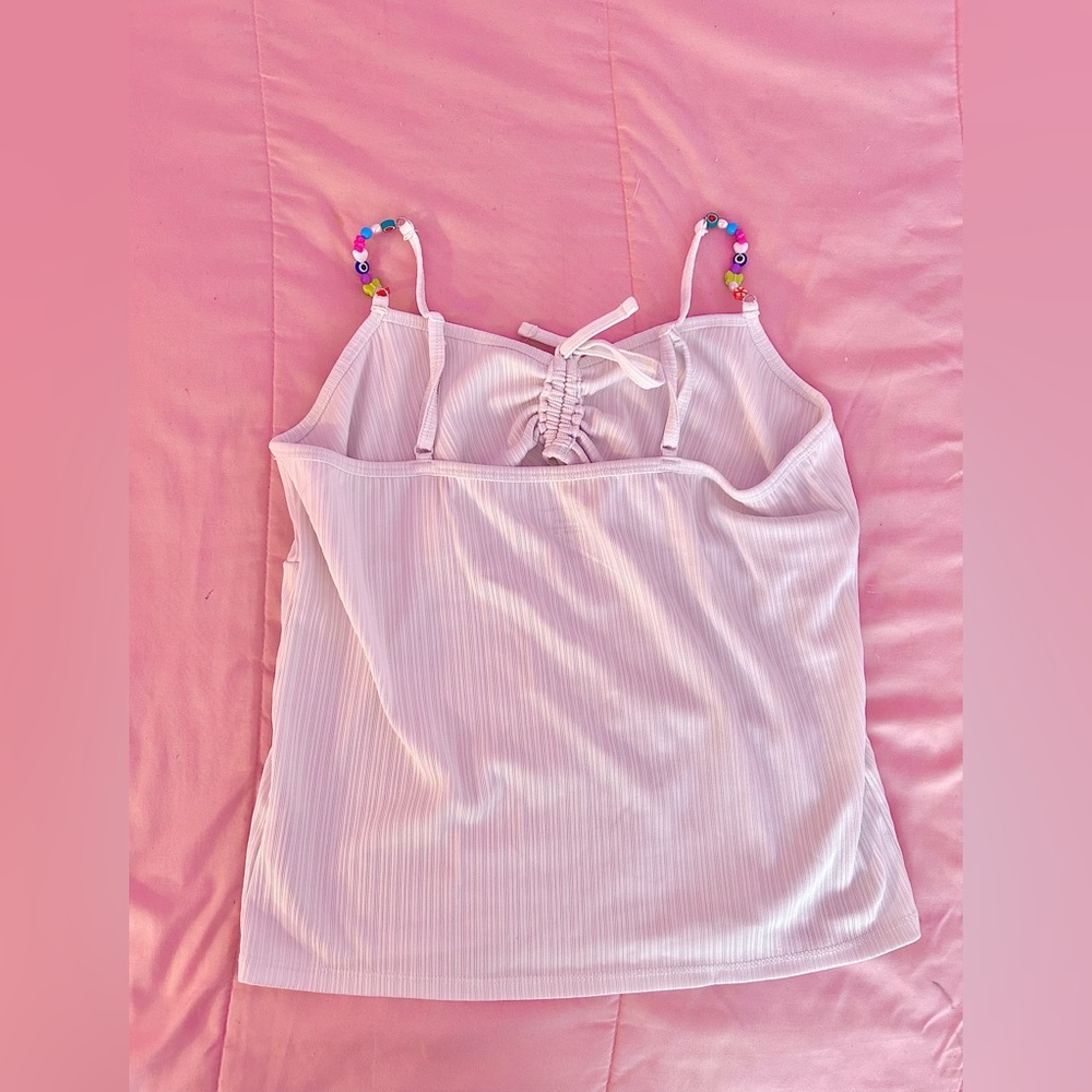 White beaded No Boundaries Tank Top! - Picture 2 of 3